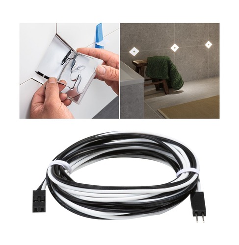 Zapuštěná - P 78418 LumiTiles kabel Square teplá bílá 1,9m 12V černá umělá hmota - PAULMANN - foto 1