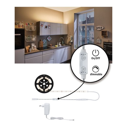 Dekorační - P 78955 SimpLED Power Strip sada 1,5m teplá bílá 17W s krytím - PAULMANN - foto 1