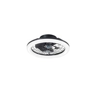 Ventilátory - FAN LED-ETESIA-B-FAN Stropní svítidlo ETESIA s ventilátorem černá, hliník/akrylát, 30 W, 4800 lm, CCT, 17 x 49 cm - FANEUROPE