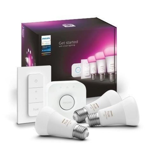 SmartHome Paul Neuhaus - PH 8719514291355 Hue Bluetooth LED White and Color Ambiance set 3ks žárovek Philips + Hue Bridge můstek + Hue Switch 8719514291355 E27 A60 9W 1100lm 2000-6500K RGB stmívatelné - PHILIPS (929002468804) - foto 1