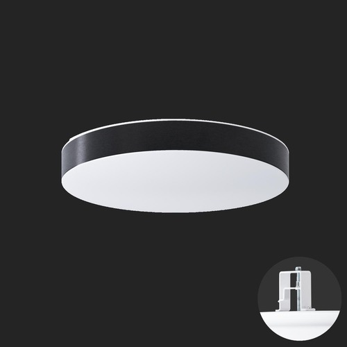 Koupelnová - OS DEL69370 DELIA CV2 stropní/nástěnné plastové polovestavné svítidlo bílá / bílo - černá IP44 3000 K 27W LED HF nouzové kombinované 3 h (původní kód OS 69370) - OSMONT - foto 1