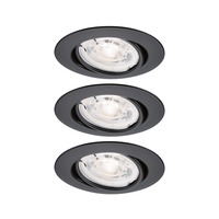 Kruhová - P 94951 LED vestavné svítidlo Base GU10 Flat výklopné 3x4W 230V 2700K černá mat - PAULMANN