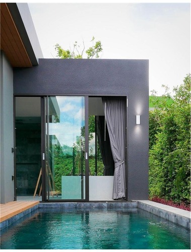 Nástěnná - NV 910042 Venkovní nástěnné svítidlo NERO hliník bílé skleněný difuzor GU10 2x7W 220-240V IP54 bez žárovky světlo nahoru a dolů - NOVA LUCE - foto 1