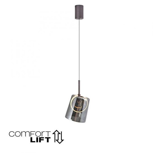 Dekorativní - PN 2541-25 ZULA LED závěsné svítidlo 1 ramenné kov/sklo kouřová barva nastavitelná výška 3000K - PAUL NEUHAUS - foto 1