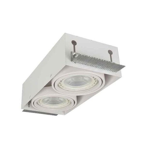 Hranatá - AZZ AZ2934 Stropní zápustné bodové svítidlo Azzardo Nova 2 GIPs white/white AZ2934 GU10+ADAP111/ES111 2x40/2x50W IP20 30cm bílé - AZZARDO - foto 1
