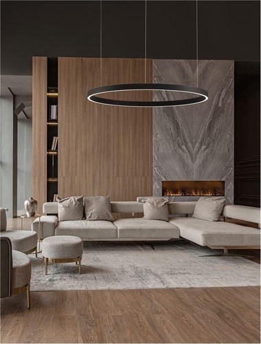 Kruhová - NV 9345668 Závěsné svítidlo ELOWEN černý hliník a silikon LED 100W 3000K stmívatelné - NOVA LUCE - foto 1