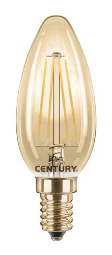 E14 - CEN INVM1-041422 LED FILAMENT SVÍČKA EPOCA 4W E14 2200K 320Lm 360d 35x97mm IP20  - CENTURY - foto 1