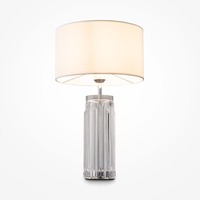 Stolní lampy dekorační - M MOD304TL-01CH Stolní lampa Muse 60W E27 bílá textilní stínidlo kov sklo - MAYTONI
