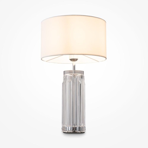 Stolní lampy dekorační - M MOD304TL-01CH Stolní lampa Muse 60W E27 bílá textilní stínidlo kov sklo - MAYTONI - foto 1
