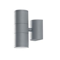 Nástěnná - FAN I-JUMP-AP2 SIL Venkovní nástěnné svítidlo Jump, stříbrné, 2 x GU10, IP44, 16 x 11 x 6 cm - FANEUROPE