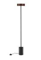 Stojací lampy - NV 9695294 Stojací lampa THEA LED 17W 929lm 3000K černá / dřevo / zlatá 135cm - NOVALUCE