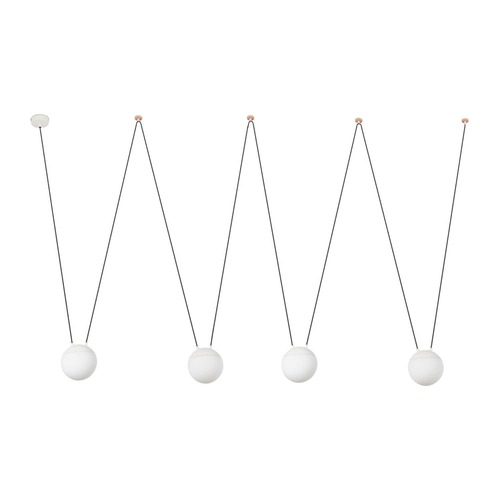 Koule - FARO 28375-4L MINE GLASS SPACE závěsné svítidlo, bílá, 4L - FARO - foto 1