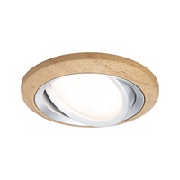 Kruhová - P 92240 LED vestavné svítidlo Lanati spot kruhové 84mm 30° Coin 6W 230V 2700K dub/hliník broušený - PAULMANN