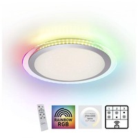 Kruhová - LD 15411-21 CYBA LED stropní svítidlo ploché 45x45cm, kruhové, bílé, stmívatelné, hra barev, CCT LED panel RGB+2700-5000K - LEUCHTEN DIREKT / JUST LIGHT