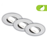 Kruhová - BRILO 7989034 3ks sada LED vestavné bodové svítidlo EEK A  2W, 230V, nastavitelné, ultraploché, 90mm, matný chrom - BRILO