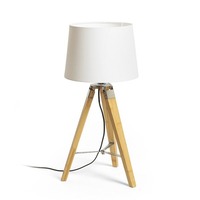 Stolní lampy dekorační - RED R14041 ALVIS/AMBITUS 30 stolní Polycotton bílá/bambus 230V E27 11W - RED - DESIGN RENDL