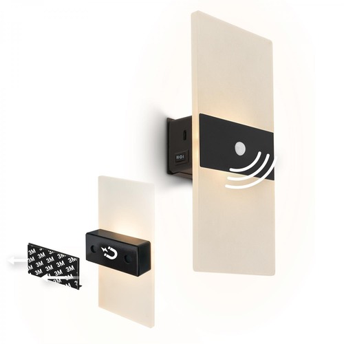 Nepřímé osvětlení - BRI 3888015 BRILONER Aura nástěnné svítidlo - 2,5W, 100lm, nabíjecí, LED, s pohybové čidlo, černá 3888015 - foto 1