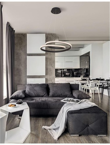 Kruhová - NV 9818511 Závěsné svítidlo GRANIA černý hliník a akryl LED 25W 230V 3000K IP20 stmívatelné - NOVA LUCE - foto 1