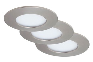 Kruhová - BRI 7113-432 3ks sada LED vestavné svítidlo, pr. 8,5 cm, 4,9 W, matný nikl - BRILONER