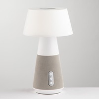 Na stůl - FAN LEDT-DECIBEL-GREY Nabíjecí svítidlo LAMPADA dobíjecí LED DECIBEL šedá, 4,5 W 300 lm CCT stmívatelné s reproduktorem Bluetooth 17x 28 cm - FANEUROPE
