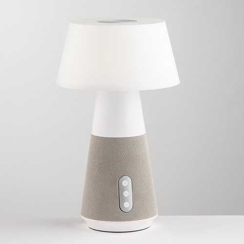 Na stůl - FAN LEDT-DECIBEL-GREY Nabíjecí svítidlo LAMPADA dobíjecí LED DECIBEL šedá, 4,5 W 300 lm CCT stmívatelné s reproduktorem Bluetooth 17x 28 cm - FANEUROPE - foto 1