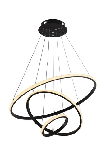 LED přívěšek - LED závěsná lampa CCT 78W černá stmívatelné + dálkové ovládání - foto 1