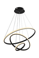 LED přívěšek - LED závěsná lampa CCT 78W černá stmívatelné + dálkové ovládání