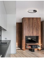 Kruhová - NV 9348073 Stropní svítidlo FULINE černý hliník a akryl LED 32W 230V2320 lm 3000K IP20 stmívatelné - NOVA LUCE