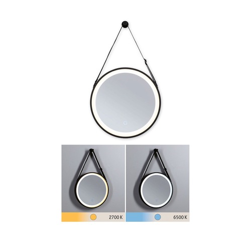 K zrcadlu - P 71092 LED zrcadlo s osvětlením Miro IP44 měnitelná bílá 230V 7,5W zrcadlo/černá mat - PAULMANN - foto 1