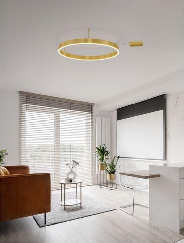 Kruhová - NV 9063603 Stropní svítidlo MOTIF LED stropní svítidlo mosazný hliník 3000K IP20 48W 220-240V stmívatelné - NOVA LUCE - foto 1