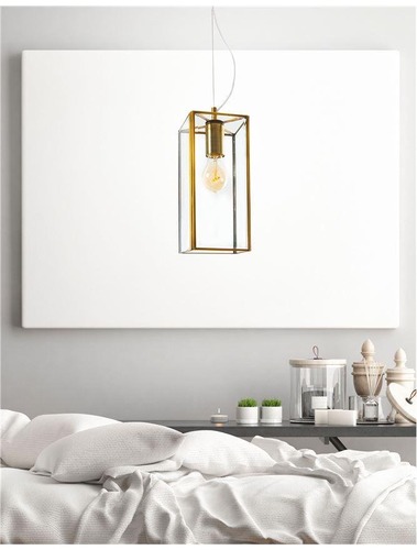 Dekorativní - NV 7152603 Závěsné svítidlo FLAVIO antický kov mosaz čiré sklo E27 1x12W 230V IP20 bez žárovky - NOVA LUCE - foto 1
