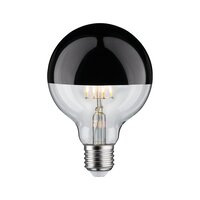 E27 - P 28677 LED Globe 6,5 W E27 zrcadlový svrchlík černý chrom teplá bílá stmívatelné - PAULMANN