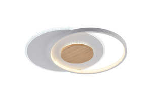 LED stropní svítidla - LED stropní svítidlo CCT 54W White+Wood stmívatelné + dálkové ovládání