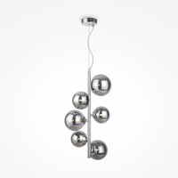 Dekorativní - M MOD545PL-06CH Závěsné svítidlo Dallas 6x28W kouřové sklo chrom kov designové - MAYTONI