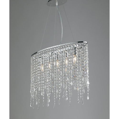 Dekorativní - FAN I-BREEZE/S5 Závěsné svítidlo Breeze, chrom K9, 5xE14, 66,5 x 23,5 x 140 cm - FANEUROPE - foto 1