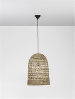 Kónická - NV 9586506 Závěsné svítidlo GRIFFIN sušený vodní hyacint černý kabel E27 1x12W 230V IP20 bez žárovky - NOVA LUCE