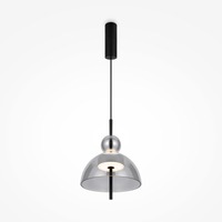 Dekorativní - M MOD185PL-L6B3K4 Závěsné svítidlo Bangkok 3000K 12W teplá bílá 1200lm černý kov sklo - MAYTONI