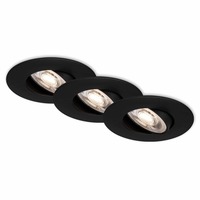 Kruhová - BRI 7146-035 3ks sada ultraploché LED vestavné svítidlo, pr. 9 cm, 5 W, černá - BRILONER