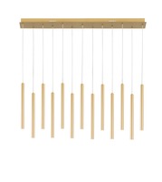 Dekorativní - FAN LED-PYPE-SQ13-ORO Závěsné svítidlo LED PYPE zlatá 65 W 6110 lm CCT 107,5 x 200 cm - FANEUROPE