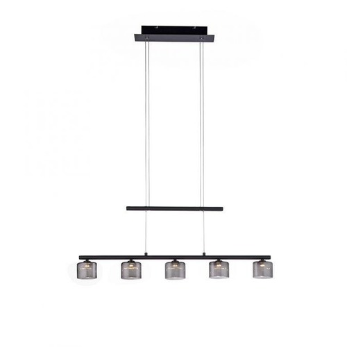 Podélná - PN 2209-18 HYDRA LED závěsné svítidlo, černá, 5 ramenné, nastavitelná výška, nad jídelní stůl 3000K - PAUL NEUHAUS - foto 1