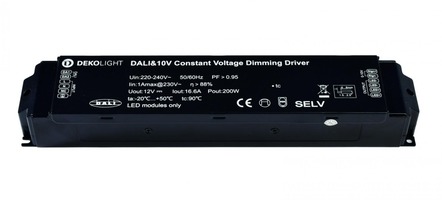 Stabilizované napětí - IMPR 862160 Deko-Light napájení BASIC DIM CV 200AD-12V DALI-Bus / Push / 1-10V konstantní napětí 0-16700 mA IP20 stmívatelné 12V DC 200W