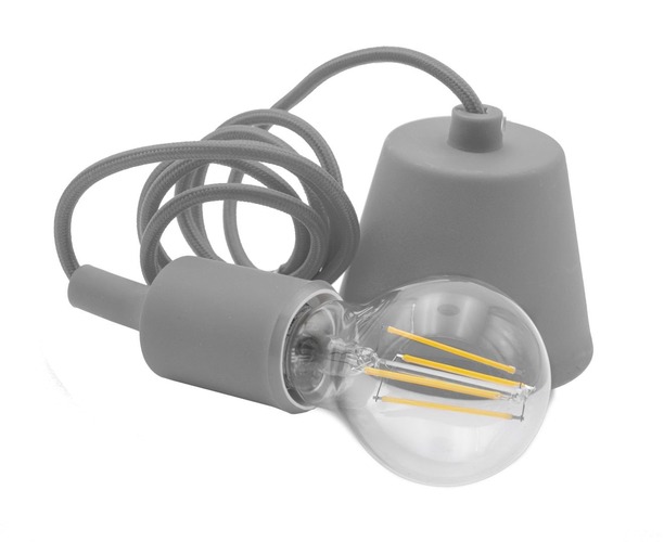Subtilní - CEN FTGR-150 SILIKONOVÝ ZÁVĚS FANTASY ŠEDÝ pro LED žárovky délka 150cm E27 IP20 Visual Box - CENTURY - foto 1