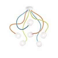 Dekorativní - ILUX 174976 Stropní svítidlo Ideal Lux Octopus PL6 color 174976 barevné - IDEALLUX