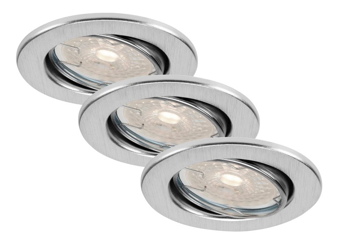 Kruhová - BRILO 7256-039 3ks sada vestavné svítidlo, pr. 8,6 cm, 5,5 W, hliník - BRILO - foto 1