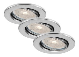 Kruhová - BRILO 7256-039 3ks sada vestavné svítidlo, pr. 8,6 cm, 5,5 W, hliník - BRILO