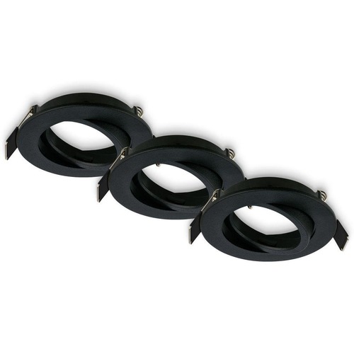 Kruhová - BRI 7628035 Biwa vestavný bodové svítidlo 68mm 3ks sada - 230V, GU10 patice, max. 7W, černé - BRILONER - foto 1