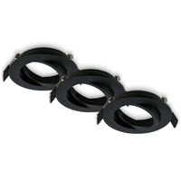 Kruhová - BRI 7628035 Biwa vestavný bodové svítidlo 68mm 3ks sada - 230V, GU10 patice, max. 7W, černé - BRILONER