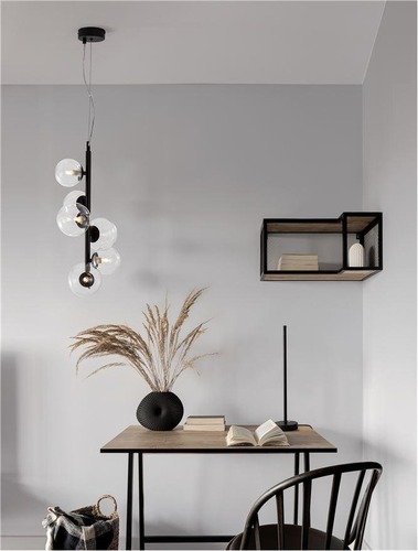 Dekorativní - NV 9009251 Závěsné svítidlo ODILLIA matný černý kov a sklo G9 6x6W 230V IP20 bez žárovky - NOVA LUCE - foto 1