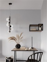 Dekorativní - NV 9009251 Závěsné svítidlo ODILLIA matný černý kov a sklo G9 6x6W 230V IP20 bez žárovky - NOVA LUCE