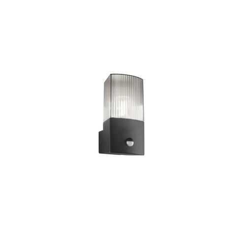 Nepřímé osvětlení - FAN I-DARK-AP1-S Nástěnné svítidlo Dark, hliník/antracit, 1 x E27, se senzorem, difuzor PC Fumé, IP54 - FANEUROPE - foto 1